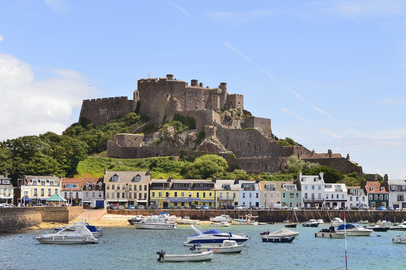 Gorey Castle in Jersey in the Channel Islands, UK