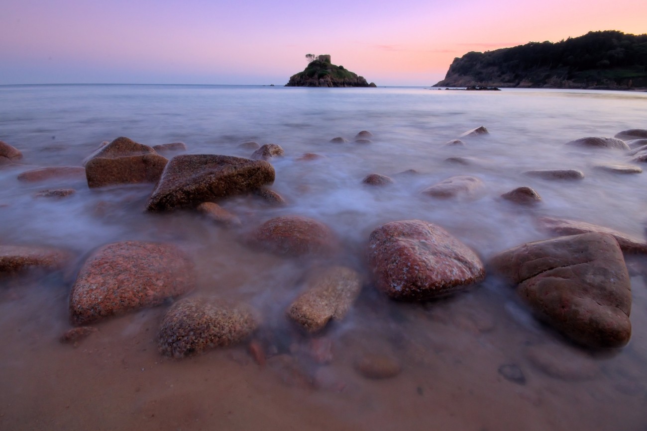 Portelet Bay in Jersey at sunset