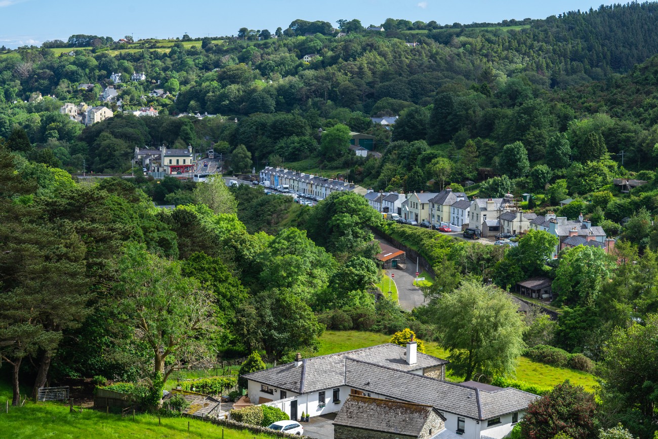 View from above the village of Laxey, Isle of Man