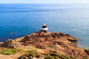 Noirmont Point Lighthouse, St. Aubin`s Bay, Jersey