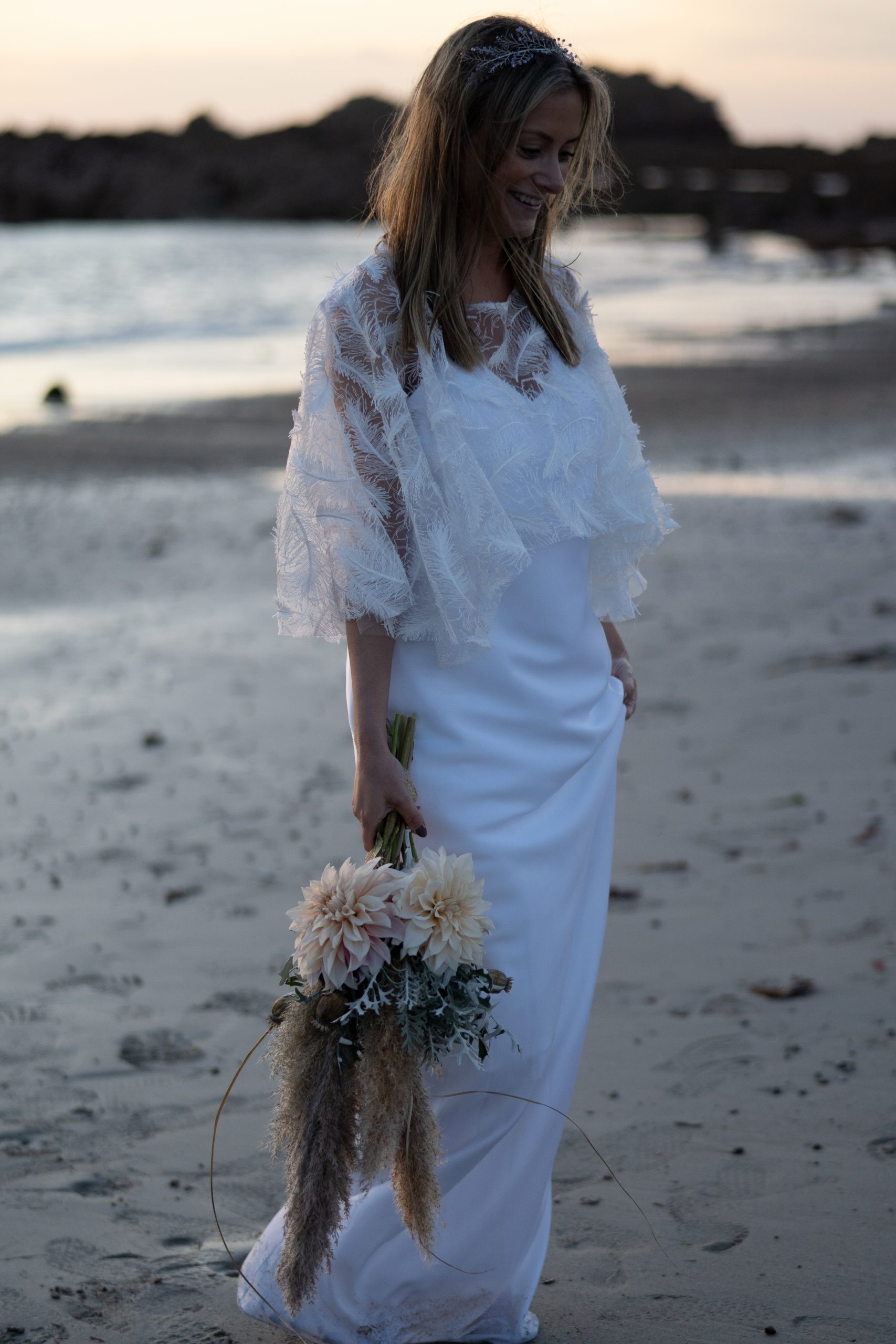 The Boho Bride at Grande Rocques Beach - Photo credit: The Boho Bride