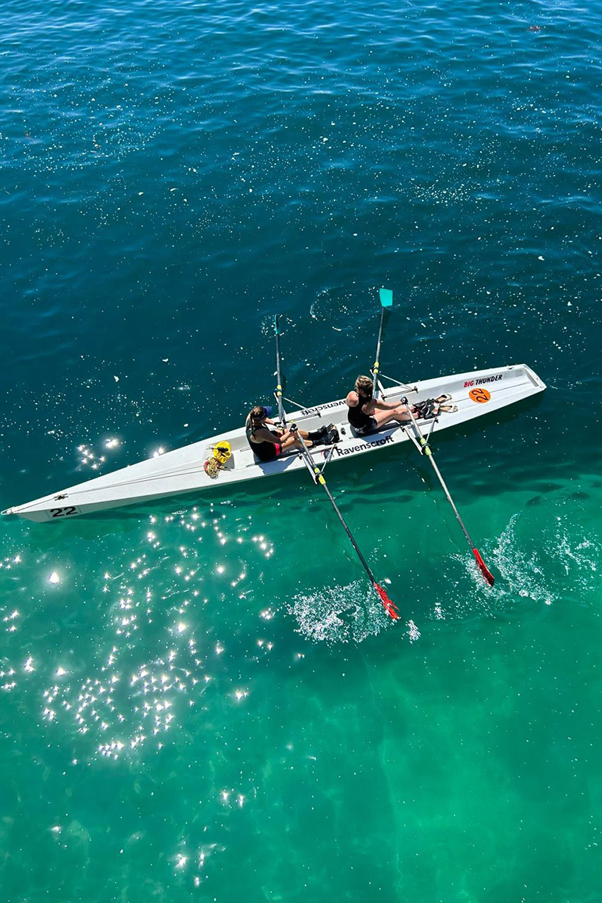 Abbie Smith coastal rowing in Guernsey